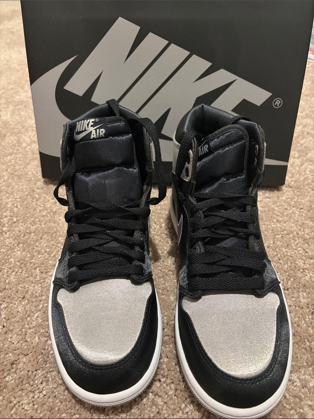 Nike High-Top Sneakers in Black and Silver